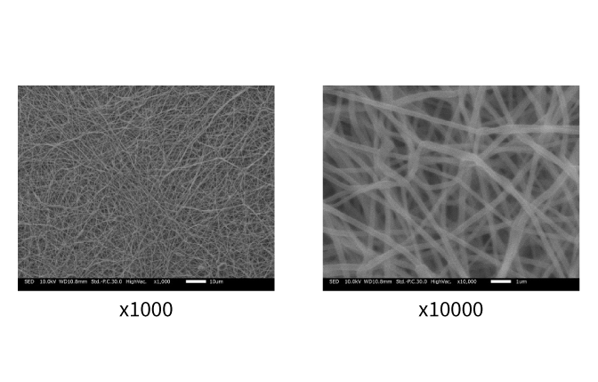 We electrospun composite nanofiber sheets made of Collagen/PVP.