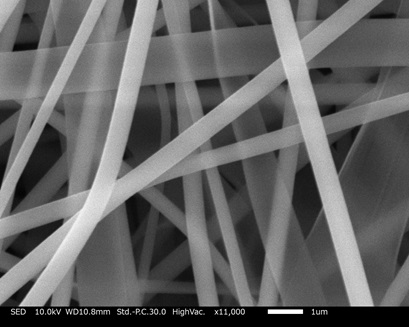 We electrospun composite nanofiber sheets with gelatin and PVA.
